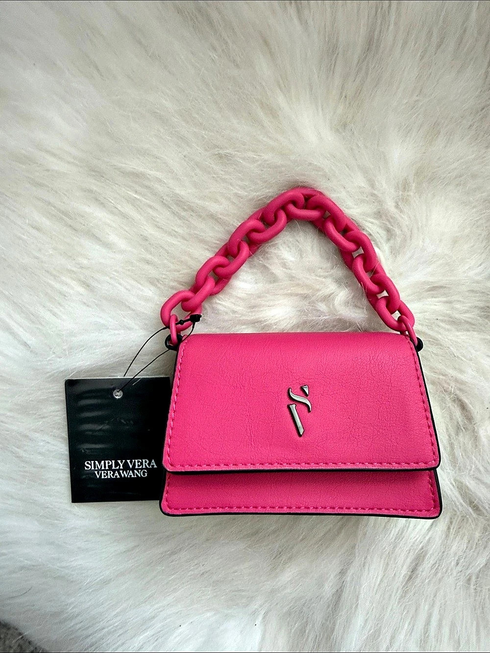 Simply Vera Wang Meika Geo Flap Wallet Mini Bag in Pink